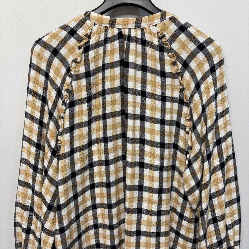 Pilcro Anthropologie Women Long Sleeve Blouse Top Shirt Size 2X Plaid C063 -16 - Picture 13 of 16